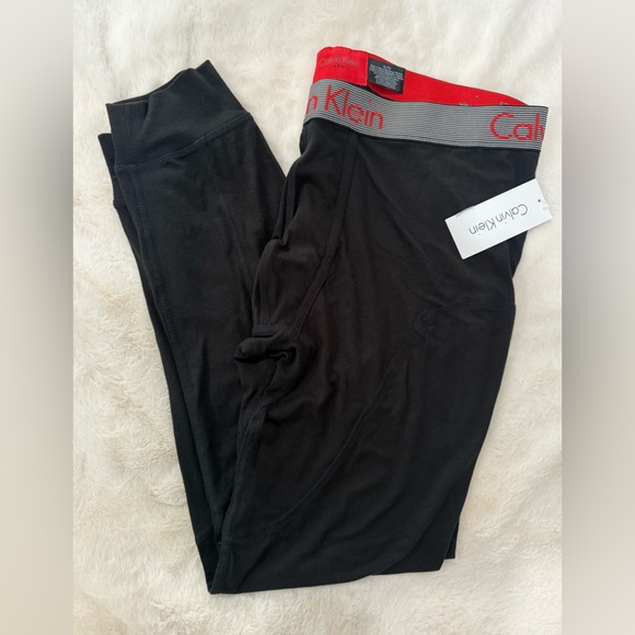 NWT Calvin Klein Black and Red Thermal Lounge pants XL - Picture 1 of 4